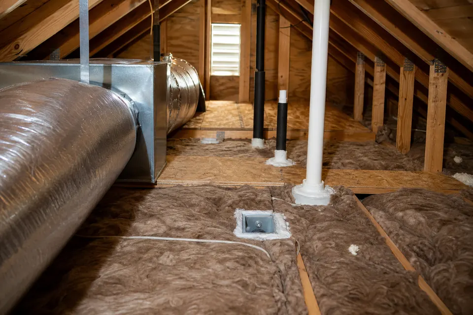 Attic insulation, sealed penetrations, and insulated HVAC ductwork